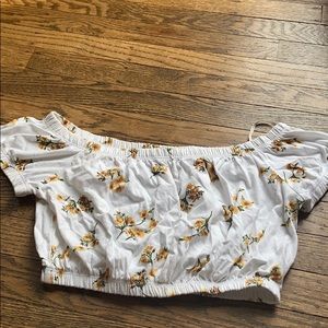 forever 21 off the shoulder top with flowers